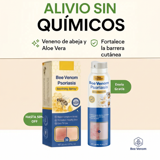 Bee Venom Spray 2x1: Alivio inmediato para piel sensible con Psoriasis.