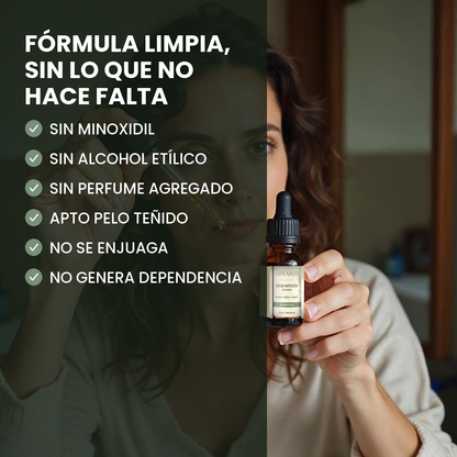 Fórmula limpia: sin minoxidil, sin alcohol etílico, sin perfume